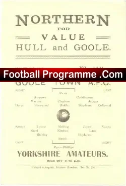Goole Town v Yorkshire Amateurs 1946
