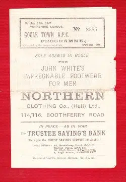 Goole Town v Yorkshire Amateurs 1947 – Amateur Match