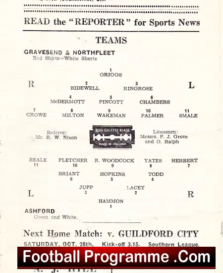 Gravesend Northfleet v Ashford Town 1946 – FA Cup Replay