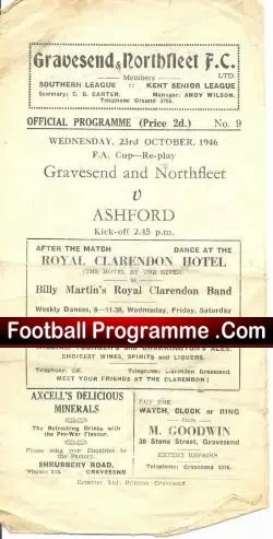 Gravesend Northfleet v Ashford Town 1946 – FA Cup Replay