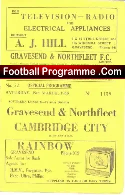 Gravesend Northfleet v Cambridge City 1960