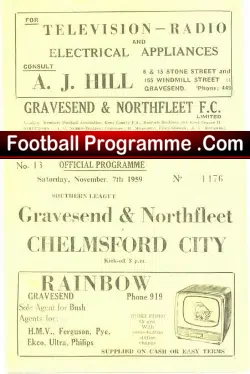 Gravesend Northfleet v Chelmsford City 1959