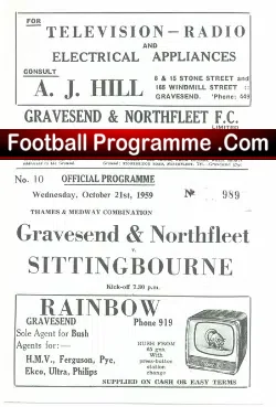 Gravesend Northfleet v Sittingbourne 1959