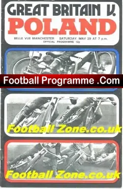 Great Britain Speedway v Poland 1971