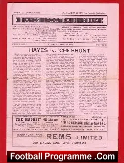 Hayes v Cheshunt 1950