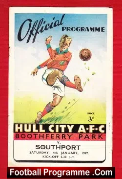 Hull City v Southport 1947 – 1940s Football Programmes