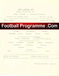 Ilford v Edgware Town 1955 – Reserves Match