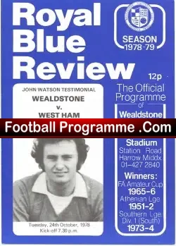 John Watson Testimonial Benefit Match Wealdstone 1978