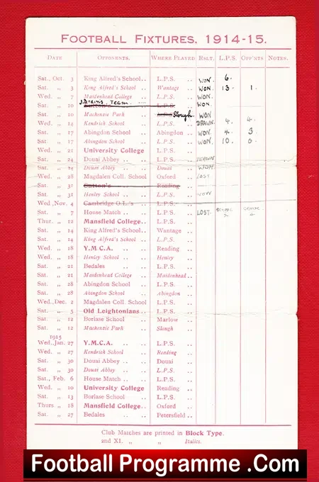 Leighton Park School - Reading 1914 - 1915 = RARE