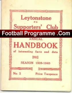Leytonstone Football Handbook 1939 – 1940