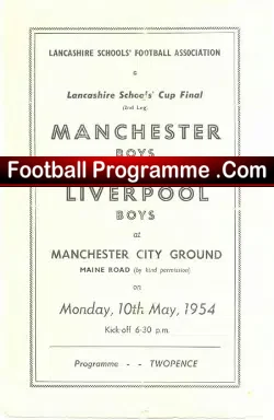 Manchester Boys v Liverpool Boys 1954 – Lancashire Cup Final