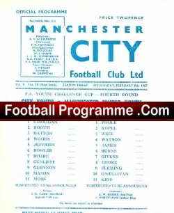 Manchester City v Manchester United 1967 – Youth Cup Match