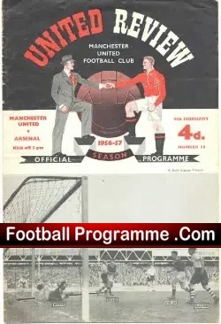 Manchester United v Arsenal 1957 – Autographed David Herd + Dodgin