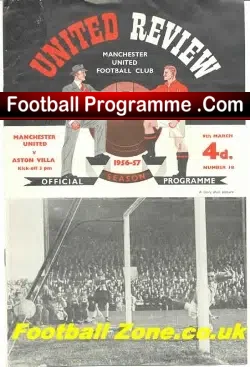 Manchester United v Aston Villa 1957 + Pictures + Articles