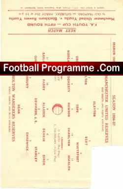 Manchester United v Bolton Wanderers 1957 – Reserves Busby Babes
