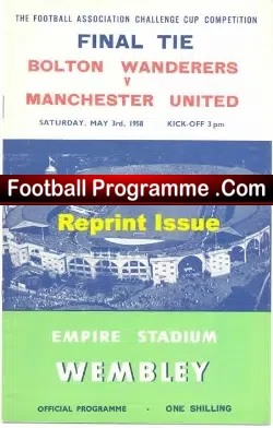 Manchester United v Bolton Wanderers 1958 – FA Cup Final Reprint