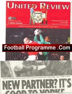 Manchester United v Derby County 1999 + Newspaper Articles