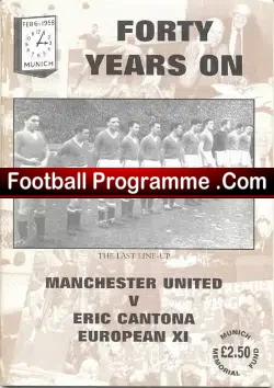 Manchester United v Eric Cantona X 11 1998 – Munich Disaster Memorial