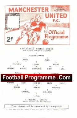 Manchester United v Liverpool 1966 – Youth Match
