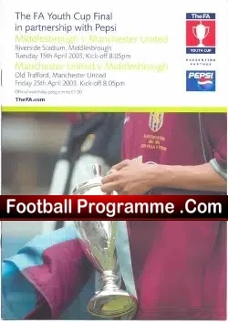 Manchester United v Middlesbrough 2003  – FA Youth Cup Final