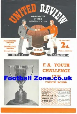 Manchester United v Newcastle United 1958 – Youth Cup Game