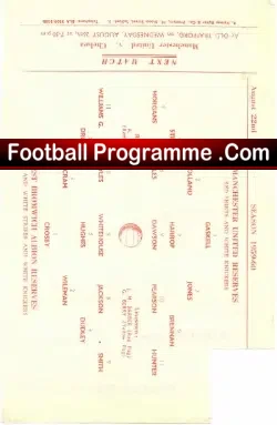 Manchester United v WBA 1959 – Reserves Game