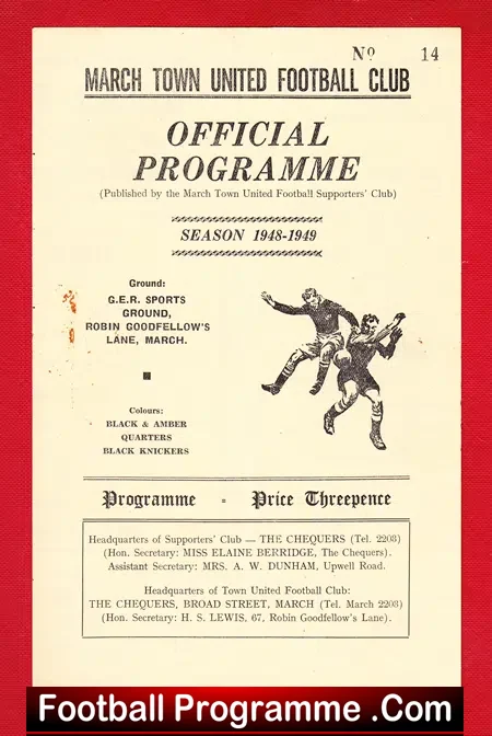 March Town v Eynesbury Rovers 1948