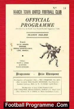 March Town v Eynesbury Rovers 1948