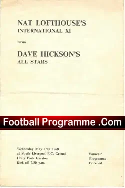 Nat Lofthouse XI v Dave Hickson All Stars 1968