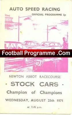 Newton Abbot Stock Car Race Programme 1971