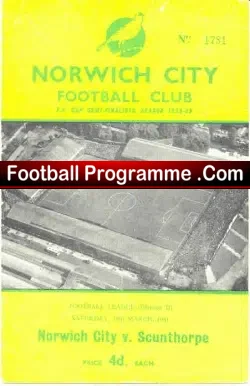 Norwich City v Scunthorpe United 1961