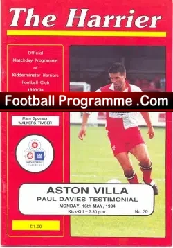 Paul Davis Testimonial Kidderminster Harriers 1994