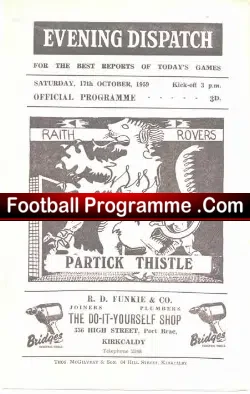 Raith Rovers v Partick Thistle 1959
