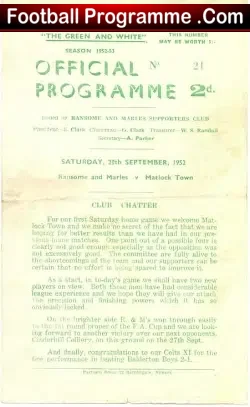 Ransome and Marles v Matlock Town 1952
