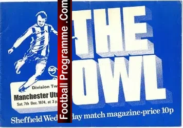 Sheffield Wednesday v Manchester United 1974 – 2nd Division