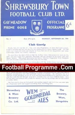 Shrewsbury Town v Aldershot 1958