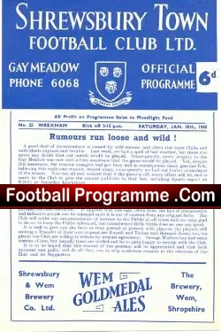 Shrewsbury Town v Wrexham 1960