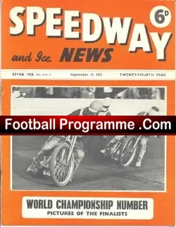 Speedway News Magazine 1951