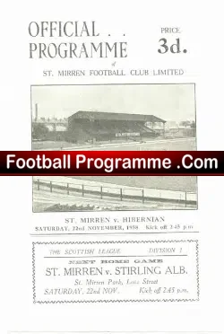 St Mirren v Stirling Albion 1958