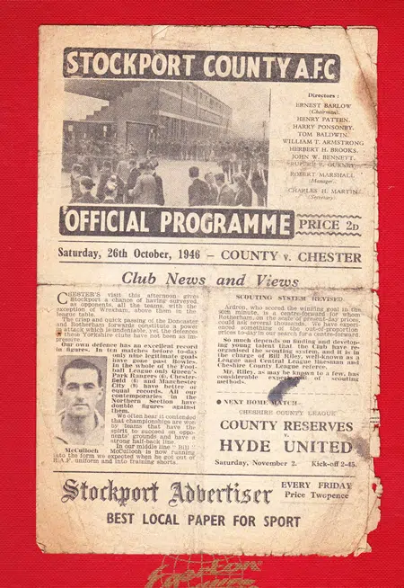 Stockport County v Chester 1946 – to clear
