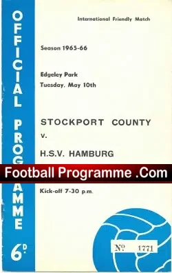 Stockport County v Hamburg FC 1966 – Autographed John Price