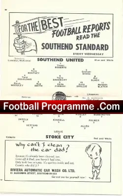 Tony Bentley Testimonial Southend United 1966