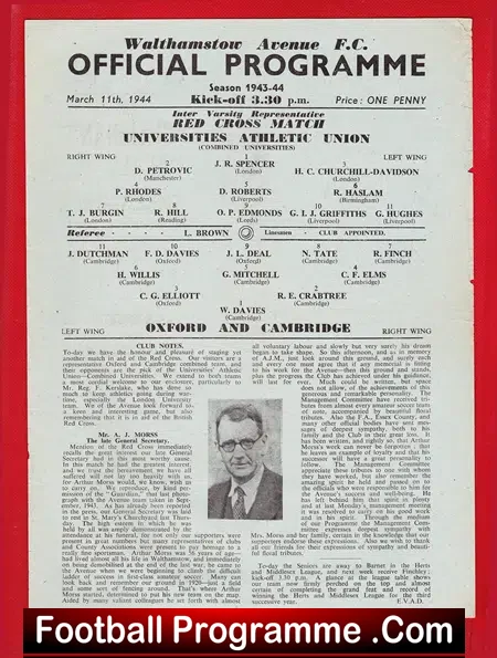 Universities Athletic Union v Oxford & Cambridge 1943 – 44