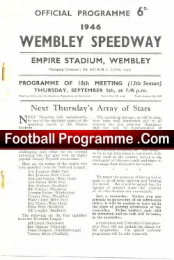 Wembley speedway v New Cross 1946