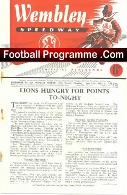 Wembley speedway v West Ham 1953