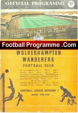 Wolves Wolverhampton v Blackburn Rovers 1959