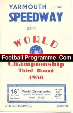 World Speedway Championship 1950 At Yarmouth