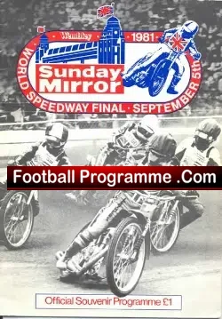World Speedway Championship World Final 1981 - speedway programme