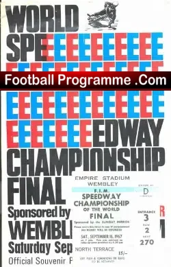 World Speedway Championship World Final 1967 + Ticket - sports memorabilia