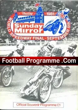 World Speedway Championship World Final 1981 - speedway programme